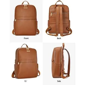 BOSTANTEN Leather Laptop Backpack for Women - Stylish & Versatile