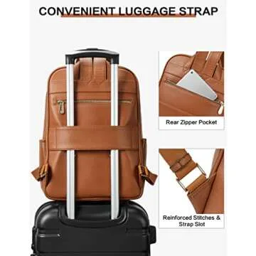 BOSTANTEN Leather Laptop Backpack for Women - Stylish & Versatile