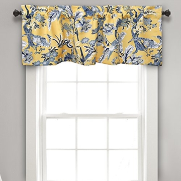 Lush Decor Dolores Light Filtering Window Curtain Valance, 52" W x 18" L, Yellow - Toile Curtains - ...