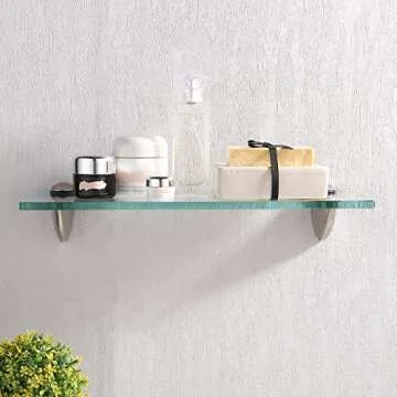 KES Glass Bathroom Shelf - Stylish & Safe Organizer