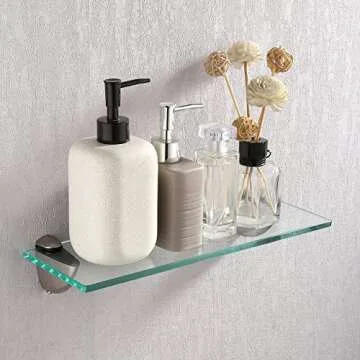 KES Glass Bathroom Shelf - Stylish & Safe Organizer