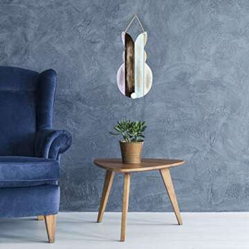 One Holiday Way Rustic Wood Easter Bunny Silhouette with Pom Pom Tail Hanging Wall Decor - Spring Decoration (Blue)