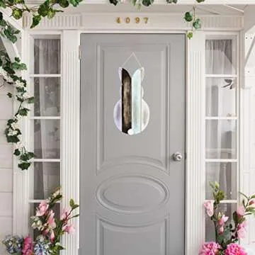 One Holiday Way Rustic Wood Easter Bunny Silhouette with Pom Pom Tail Hanging Wall Decor - Spring Decoration (Blue)