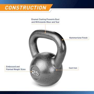Marcy 25lbs Hammertone Kettlebell for Home Workouts