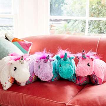Pillow Pets Colorful Lavender Unicorn, 18" Stuffed Animal Plush Toy