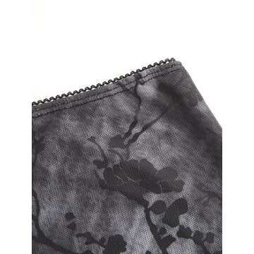 CIDER Women’s Mesh Floral Boho High Wiasted Midi Grunge Skirts: Black, L