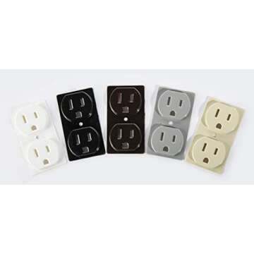 Duplex Outlet Covers 5 Pack White Safe Durable Design