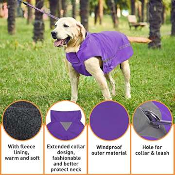 Dog Winter Jacket - Cozy Reflective Waterproof Dog Winter Coat Windproof Warm Winter Dog Jacket Comf...