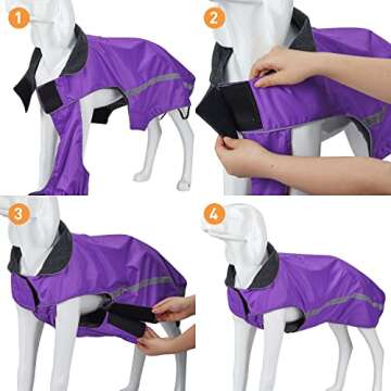 Dog Winter Jacket - Cozy Reflective Waterproof Dog Winter Coat Windproof Warm Winter Dog Jacket Comfortable Dog Apparel for Cold Weather Unique Stylish for Large Dogs Walking Hiking Travel Purple 4XL