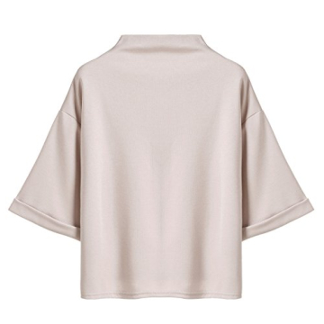 SweatyRocks Women's Mock Neck Loose T-Shirt Elegant Top