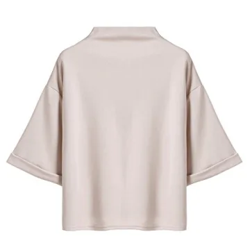 SweatyRocks Women's Mock Neck Loose T-Shirt Elegant Top