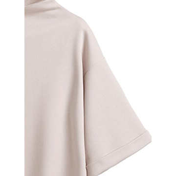 SweatyRocks Women's Mock Neck Loose T-Shirt Elegant Top