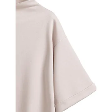 SweatyRocks Women's Mock Neck Loose T-Shirt Elegant Top