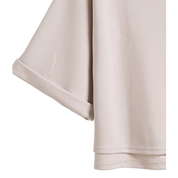 SweatyRocks Women's Mock Neck Loose T-Shirt Elegant Top