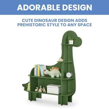 Delta Children Dinosaur Bookcase - Greenguard Gold Certified, Fern Green