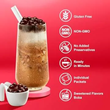 Instant Boba Bubble Pearl (Classic Milk Tea with Brown Sugar Boba, 6 Servings)