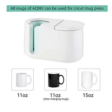 AQWJ-11oz Color Changing Mugs for Sublimation Professional Grade Mugs Black Coated Magic Mugs for Sublimation Ceramic Cup for Coffee Tea or DIY Gifts，Set of 6