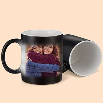 AQWJ-11oz Color Changing Mugs for Sublimation Professional Grade Mugs Black Coated Magic Mugs for Sublimation Ceramic Cup for Coffee Tea or DIY Gifts，Set of 6
