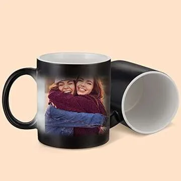 AQWJ-11oz Color Changing Mugs for Sublimation Professional Grade Mugs Black Coated Magic Mugs for Sublimation Ceramic Cup for Coffee Tea or DIY Gifts，Set of 6