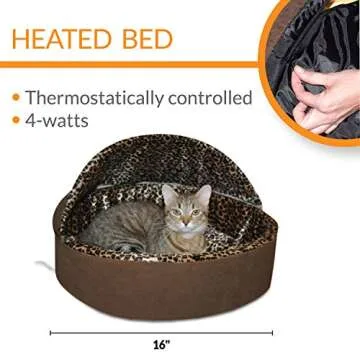 K&H Pet Products Thermo-Kitty Bed Deluxe Heated Cat Bed for Smaller Kitties - Indoor Heated Pet Bed ...
