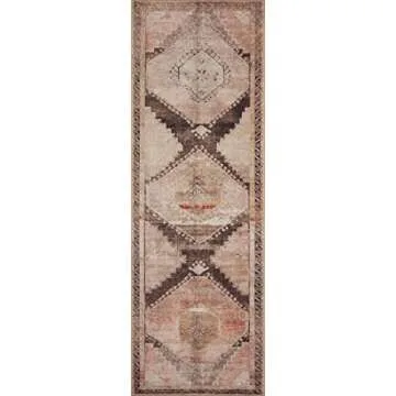 Loloi II Wynter Collection WYN-08 Graphite/Blush 2'-6" x 12'-0", .13" Thick, Runner Rug, Soft, Durable, Printed, Vintage Inspired, Low Pile, Non-Shedding, Easy Clean, Living Room Rug