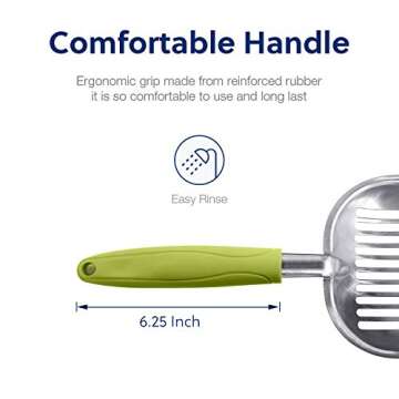 WePet Cat Litter Scoop, Aluminum Alloy Sifter, Kitty Metal Scooper, Deep Shovel, Long Handle, Poop Sifting, Kitten Pooper Lifter, Durable, Heavy Duty, for Litter Box