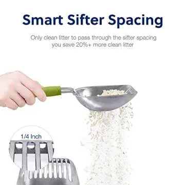 WePet Cat Litter Scoop, Aluminum Alloy Sifter, Kitty Metal Scooper, Deep Shovel, Long Handle, Poop Sifting, Kitten Pooper Lifter, Durable, Heavy Duty, for Litter Box