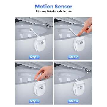 LOHAS Toilet Night Lights, Bowl Night Light, 7 Colors Changing LED Toilet Nightlight with Motion Sensor, Funny Bathroom Decor Perfect for Your Family (Battery Not Included), 2Pack