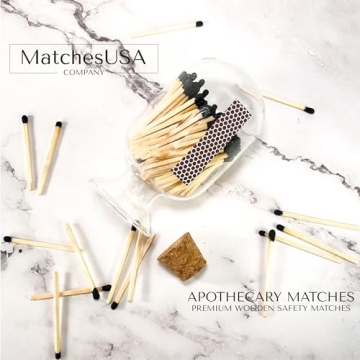 Mini Glass Matches Cloche with Striper - Elegant Match Holder