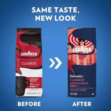 Lavazza Dolcevita Classico Ground Coffee 6 Bags of 12oz, Medium Roast, Rich and Full-bodied, Intensi...