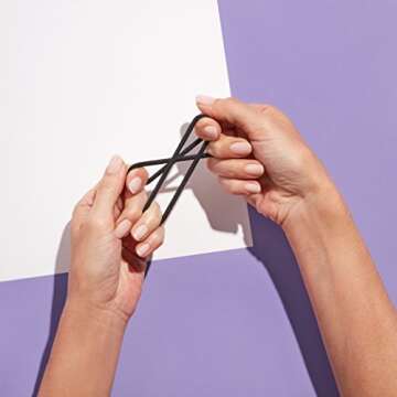 Goody Hair Women's Braided Hair Elastics Black 4mm for Medium Hair, 32 Count (Pack of 1)