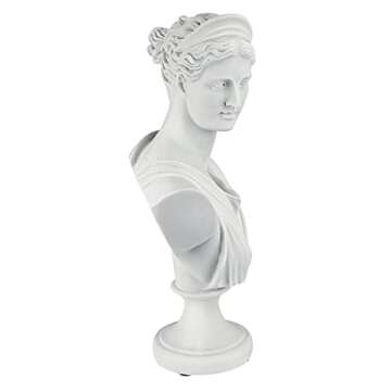 Design Toscano PD72519 Diana of Versailles Bonded Marble Resin Sculptural Bust, White