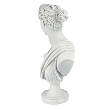 Design Toscano PD72519 Diana of Versailles Bonded Marble Resin Sculptural Bust, White