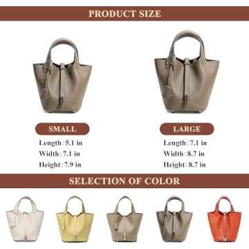 Genuine Leather Bucket Bag for Stylish Women