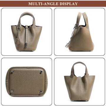 Genuine Leather Bucket Bag for Stylish Women
