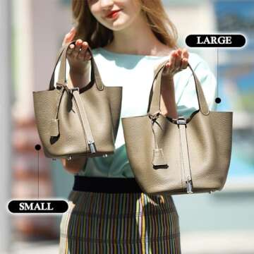 Genuine Leather Bucket Bag for Stylish Women