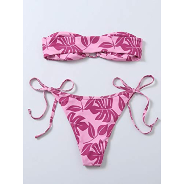 Floerns Women's Vibrant Tube Top Bikini Summer Essentials