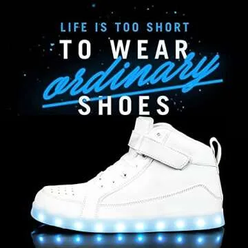 IGxx LED Shoes for Kids Light Up Shoes Boys Girls Fashion High Top LED Lights Sneakers Kids Glowing ...