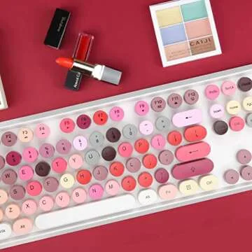 Wireless Retro Keyboard & Cute Mouse Combo Set