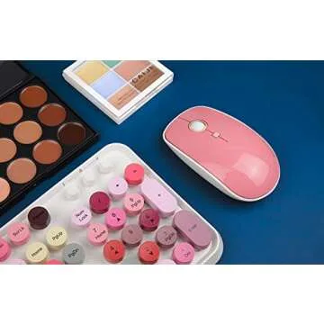 Wireless Retro Keyboard & Cute Mouse Combo Set