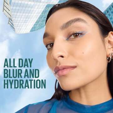 Maybelline Poreless Jelly Primer, Hydrating, Blurring Makeup Primer with 2% Niacinamide For Up To 24HR Make Up Wear, Clear, 1 Count