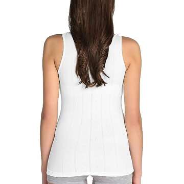 VAVONNE Camisole for Women, All Cotton, Airy Soft Comfy Tank Tops Cami Undershirt (Wide Strap/White, Small)