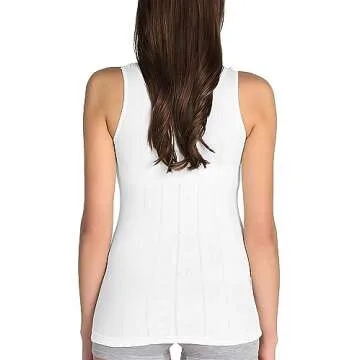 VAVONNE Camisole for Women, All Cotton, Airy Soft Comfy Tank Tops Cami Undershirt (Wide Strap/White, Small)