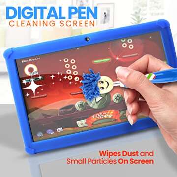 Pyle Kids Tablet with Stylus Pen, 7 Inch Android Tablet with 1080p HD Display, Dual Camera, WiFi Compatibility, Quad-Core Processor, 1GB RAM, 8GB Storage, Kid Proof Cover