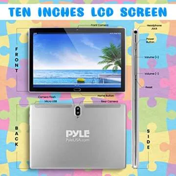 Pyle Kids Tablet with Stylus Pen, 7 Inch Android Tablet with 1080p HD Display, Dual Camera, WiFi Compatibility, Quad-Core Processor, 1GB RAM, 8GB Storage, Kid Proof Cover