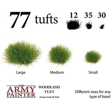 The Army Painter Tufts - Battlefield Tufts: Woodland Tuft, 77 Pcs, 3 Sizes -Terrain Model Kit for Mi...
