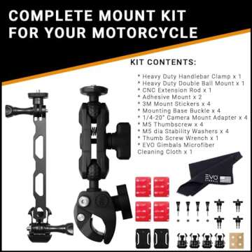 Insta360 Complete Motorcycle Bundle Mounting Kit for ONE X3/X2/X 360 Cameras | Compatible with ONE R/RS, EVO and GoPro 11/10/9/MAX