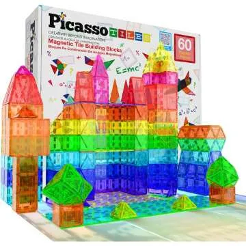 Magnetic Building Tiles Set for Kids 60pcs - STEM Fun
