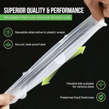 Reusable Silicone Stretch Lids - Stretchy Silicone Lids For Bowls - Reusable Silicone Bowl Covers Reusable - Silicone Covers For Bowls - Silicone Covers For Bowls - Silicone Microwave Cover