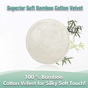 Chloven Reusable Makeup Remover Pads 24 Pack - Washable Eco-Friendly Bamboo Velour Pads for all Skin Types,Bamboo Reusable Cotton Rounds for Toner, with Cotton Laundry Bag And Round Box for Storage